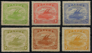 PAPUA: 1911-15 Monocolour Lakatois ½d to 1/- (ex 2d & 2/6d), fine mint, Cat £25.