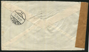 Australia: Postal History: 1953 (Apr.16) commercial cover to Austria with 1/- Lyrebird pair tied by Melbourne slogan cancel, Allied Zone censor handstamp in violet, Vienna arrival backstamp, recipient's dated "EINGELANGT/ABENDPOST" (arrived in evening mai - 2