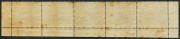 PAPUA: 1916-31 (SG.93) &frac12;d Lakatoi, Harrison imprint strip of 5, centre unit with "Flaw on '&frac12;' at right" and "Extra white dot in LVT, tone spotting, but MUH. - 2