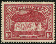 TASMANIA: 1905-11 (SG.254) Electroplate Wmk Crown/A 6d carmine-lake P12&frac12;, fine mint, BW.T60.