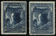 TASMANIA: 1899-1900 (SG.232) 2&frac12;d indigo (2) one in a lighter steel-blue shade, fine mint, Cat &pound;44.