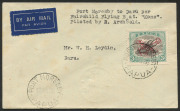 PAPUA - Aerophilately & Flight Covers: 17 Mar.1936 (AAMC.P97) cover flown Port Moresby - Daru on the Second Archbold Expedition per flying boat "Kono", DARU arrival 18.3.36 backstamp. [12 flown].The objectives of the Expedition were to explore the Fly Riv