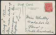 GREAT BRITAIN - Postal History: 1910 Scottish International Aviation Meeting Lanark: 1910 postcard depicting "Springbank Farm, Aviation Ground, Lanark" with vignettes of Captain Bertram Dickson and his aeroplane, franked on reverse KEVII 1d tied by "LANAR