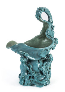 GWEN WATSON (attributed) Australian pottery figural ewer with turquoise glaze, circa 1970s, 38cm high