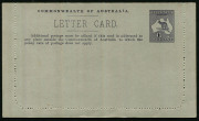 Australia: Postal Stationery - Letter Cards:1913-14 (BW:LC15/95) 1d Kangaroo Design Die 1 Perf 10 in purple-black, "Orchard West Aust" illustration, very fine unused, Cat $150. - 2