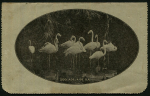 Australia: Postal Stationery - Letter Cards:1918-20 (BW:LC44/142C) 1½d KGV Sideface Design P12½ in purple-brown on Grey Speckled Card with Off-White Interior, "Zoo, Adelaide S.A." illustration, minor aging, 1920 postal use from Nimmitabel to Randwick (NSW), Cat $60.