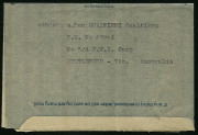 Australia: Postal History - World War II - POW Camps - Victoria: 1946 (Jun.30) use of 7d Air Letter from Myrtleford to Italy from Prisoner of War, No.5, A.P.W.I, Group, with very fine strike of "APPROVED FOR TRANSMISSION BY CAMP COMMANDANT/No.5 PW Camp My - 2