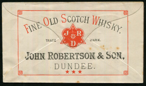 NEW SOUTH WALES: 1888 1d+1d PTPO Envelope illustrated on reverse for John Robertson & Son "Fine Old Scotch Whisky", some spots, unsealed flap.
