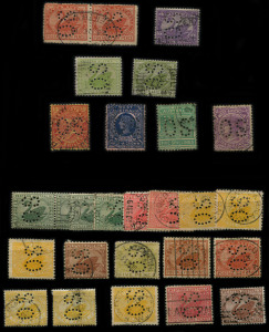WESTERN AUSTRALIA: 1885-1912 Perf 'OS' Selection with values to V/Crown 2/-, 2/6d, 5/- & 10/- (Cat $250), plus a range of lower denominations, condition generally fine. Hard group to assemble. (27)