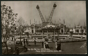 GREAT BRITAIN - Postal History: 1908 Valentine's Series real-photo PPC for Franco-British Exhibition showing "The Flip-Flap from Elite Gardens", postally used with 'FRANCO BRITISH EXHIBITION/AU13/08/LONDON' datestamp, addressed to Scotland, card with mino