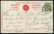 GREAT BRITAIN - Postal History: 1908 Valentine's Series PPC for Franco-British Exhibition showing "Canadian Toboggan", postally used with 'BALLYMACLINTON/OC19/08/SHEPHERDS BUSH EXHIBITION.W' datestamp (Ballymaclinton was an "Irish village" set up for the 