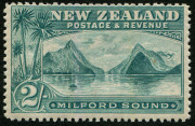 NEW ZEALAND: 1898 (SG.258) No Wmk Pictorials Perf 12-16 2/- grey-green Milford Sound fine mint, Cat. &pound;160.
