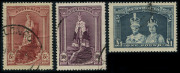 Australia: Other Pre-Decimals: 1938 (SG.176-78) Robes (Thick paper) set, (3) FU.