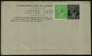 Australia: Postal Stationery - Letter Cards:1914-18 Military Views (BW:LC27/M4B) 1d KGV Sideface Design P12½ in black on Grey to Greenish-Grey Card, white interior, "H.M.A.S. Yarra on Trial..." illustration, toning along dividing fold only, unused with K - 2