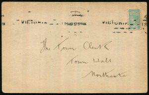 VICTORIA - Postal History: 1912 (Mar.12) Melbourne & Metropolitan Board of Works printed postcard addressed to Northcote (Vic) with ½d Bantam, paying the printed matter rate, tied by MELBOURNE '21MAR12' machine cancel. Scarce solo franking.