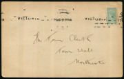 VICTORIA - Postal History: 1912 (Mar.12) Melbourne & Metropolitan Board of Works printed postcard addressed to Northcote (Vic) with &frac12;d Bantam, paying the printed matter rate, tied by MELBOURNE '21MAR12' machine cancel. Scarce solo franking.