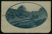 Australia: Postal Stationery - Letter Cards:1914-18 (BW:LC18/99C) 1d KGV Sideface Design P12&frac12; Die 1 in deep blue on Grey Surfaced Card with Off-White/Cream Interior, "Perth Road, Armadale (no sky, contouring changed)" illustration, postally used from Adel