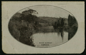 Australia: Postal Stationery - Letter Cards:1914-18 (BW:LC18/110) 1d KGV Sideface Design P12½ Die 1 in sepia on Grey Surfaced Card with Off-White/Cream Interior, "River Derwent, Tasmania (view at New Norfolk)" illustration, few light edge tones, printed interior for the Hospital Chaplain, Diocese of Melbourne, 1916 Melbourne local use, Cat $50.