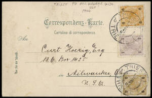 EUROPE: POSTAL HISTORY: with Austria (2 incl. 1904 PC with triple franking, Triest - USA), Belgium (2), Finland (26, mainly PCs incl. straight line cancels), France (9), Germany (18 incl. Inflation covers & 1951 10 + 5pf St Mary on PC to USA), Greenland, 