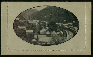 Australia: Postal Stationery - Letter Cards:1914-18 (BW:LC18/139) 1d KGV Sideface Design P12½ Die 1 in brown (image in two-tone brown & grey) on Grey Surfaced Card with Off-White/Cream Interior, "Walhalla, Victoria" illustration, minor aging on obverse, fine unused overall, Cat $350.