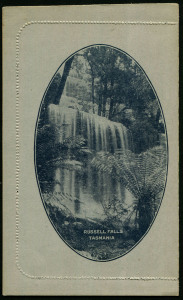 Australia: Postal Stationery - Letter Cards:1914-18 (BW:LC18/118) 1d KGV Sideface Design P12½ Die 1 in grey on Grey Surfaced Card with Off-White Cream Interior, "Russell Falls, Tasmania" illustration, fine unused, Cat $175.