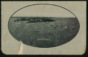 Australia: Postal Stationery - Letter Cards:1914-18 (BW:LC18/124B) 1d KGV Sideface Design P12&frac12; Die 1 in grey-black on Grey Surfaced Card with Off-White/Cream Interior, "South Perth" illustration, edge fault view side & spike hole address side, Rochester (