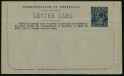 Australia: Postal Stationery - Letter Cards:1914-18 (BW:LC18/127B) 1d KGV Sideface Design P12&frac12; Die 1 in grey-black on Grey Surfaced Card with Off-White/Cream Interior, "Sturt St, Ballarat" illustration, very fine unused, Cat $175. - 2