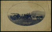 Australia: Postal Stationery - Letter Cards:1914-18 (BW:LC18/131) 1d KGV Sideface Design P12&frac12; Die 1 in violet-blue on Grey Surfaced Card with Off-White/Cream Interior, "Threshing Wheat, Queensland" illustration, stuck-down, some perf separations & somewha
