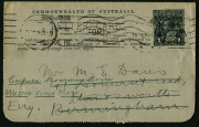 Australia: Postal Stationery - Letter Cards:1914-18 (BW:LC18/131) 1d KGV Sideface Design P12&frac12; Die 1 in grey-black on Grey Surfaced Card with Off-White/Cream Interior, "Threshing Wheat, Queensland" illustration, minor blemishes, 1916 postal use from Melbou - 2