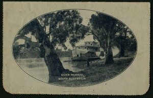 Australia: Postal Stationery - Letter Cards:1914-18 (BW:LC18/112) 1d KGV Sideface Design P12½ Die 1 in deep grey-blue on Grey Surfaced Card with Off-White/Cream Interior, "River Murray, South Australia" illustration, minor aging, 1915 postal use from Habe