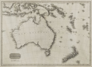 AUSTRALASIA. Drawn under the direction of Mr. Pinkerton by L. Hebert. Neele sculpt. 352 Strand. London: published April 15th. 1813, by Cadell & Davies, Strand & Longman, Hurst, Rees, Orme, & Brown, Paternoster Row. 56 x 82cm; framed and glazed. (60 x 86cm - 3