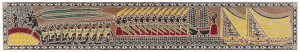 NGIRAIBUUCH SKEDONG (attributed), two story boards, carved and painted wood, Palau, Caroline Islands, 121cm and 91cm across