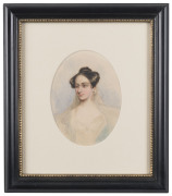 ARTIST UNKNOWN (19th century), set of five female portraits, watercolour, 17 x 13cm - 6