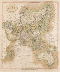 [ASIA & NEW HOLLAND] W. and T. DARTON A New Map of ASIA from the Best Authorities. [London, 1807] hand-coloured copper engraving,