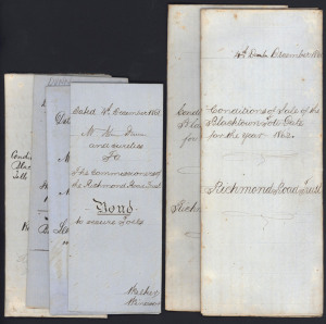 [THE BANKSTOWN ROAD TOLLGATE & THE RICHMOND ROAD TRUST] The lease documents setting out the terms for the Lease of the Bankstown Toll Gate for 1857, 1861 & 1862 together with the documents recording the Bonds and Sureties required to "secure [the] Tolls" 