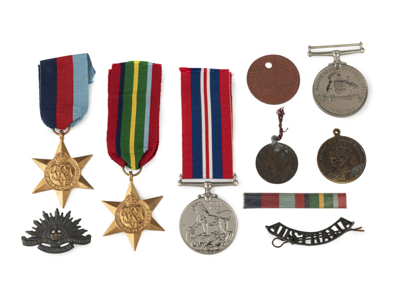 THOMAS WILLIAM PARKER (VX 83897) Gunner 2/2 Australian Field Regiment, WW2 service medals and associated items