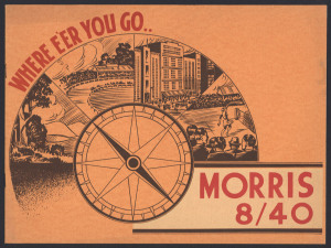 [MOTOR CAR BROCHURES] A "Morris 8/40" 12-page brochure, circa 1935, for York Motors, William Street, Sydney; also, an "Oldsmobile Sixes and Eights" 16-page colour brochure, circa 1937, for General Motors - Holden's Limited (Printed in Australia). (2 items