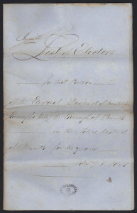 [NEW SOUTH WALES - ELECTORAL HISTORY] "Lists of Electors for that Portion of the Electoral District of the CUMBERLAND BOROUGHS being the Borough of PENRITH in the Police District of Penrith for the years 1857 & 1858" each page bearing a hand-stamped oval 