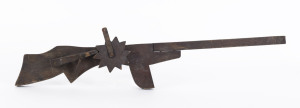 Australian folk art Thompson (Tommy) machine gun with rotating clacker action, circa 1940, 75cm long