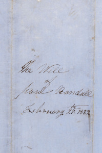 The Will of Paul Randall, February 25th,1832; probably in Randall's own hand & signed by him, with witnesses' signatures. Randall had been granted the licence of an inn at Richmond in 1819. The inn was called the Black Horse Prince but it was commonly kn