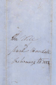 The Will of Paul Randall, February 25th,1832; probably in Randall's own hand & signed by him, with witnesses' signatures. Randall had been granted the licence of an inn at Richmond in 1819. The inn was called the Black Horse Prince but it was commonly known as The Black Horse Inn. Many of the business affairs of the Hawkesbury region were conducted & settled at the Black Horse Inn. It is the Inn and the land on which it stands, which are the major assets referred to in the document.