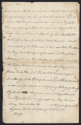 A THIRD FLEET CONVICT, ROSAMOND SPARROW, ONE OF THE FEW WOMEN SENT TO NORFOLK ISLAND A commercial document prepared on behalf of "Rosmond Sparrow", in anticipation of the sale of "seven acres and half of Land" for Forty Pounds, to James PAGET. The land is