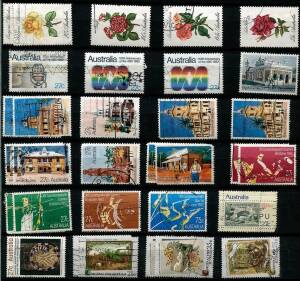 Mixture of mint/used. Australia with pre-decimal/decimal range. Decimal MUH as singles. gutter strips, blocks, P.O. packs etc., FV not calculated by us. Group of early 1900's commercial mail plus FDCs, PSEs, maximum cards etc.: Diverse range of world stam