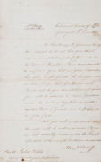 AUTOGRAPHED LETTER FROM ALEXANDER MCLEAY, COLONIAL SECRETARY, JUNE 1829 A letter signed by "Alex Mcleay" headed Colonial Secretary's Office, Sydney 26th June, 1829 addressed to Private James Pickles, late of the Royal Staff Corps. The letter confirms the - 2