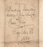 1824 - AN AGREEMENT BETWEEN TWO TICKET-OF-LEAVERS FOR THE RENTAL OF FARMLAND James Dorr [or Dore], one of 200 convicts transported on the Surrey in January 1814 had been granted a ticket-of-leave by 1820 and had married in 1817 (a fellow convict, Mary Ly - 2