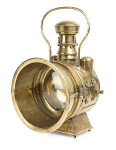 A ship's lantern, brass and copper, 19th century, ​44cm high
