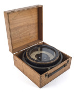 A ship's binnacle compass in original box by BAKER LYMAN & CO, 30cm diameter