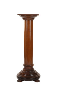 A pedestal, turned kauri pine, 19th century, 103cm high