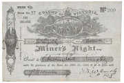 MINER'S RIGHT: Two for the Colony of Victoria, Ballarat goldfields, circa 1894 and 1896 - 2