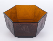 A Kingfisher pressed glass fruit bowl, circa 1920, ​12cm high, 24cm across